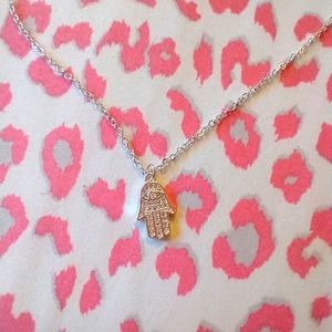 NEW Silver Dainty Hamsa 🪬 Necklace Evil Eye Protection